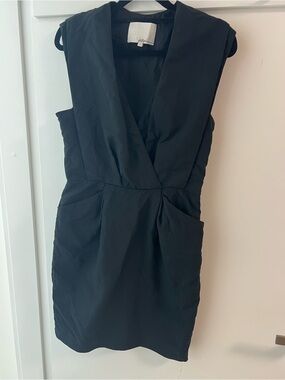 3.1 Phillip Lim Black Sleeveless V-Neck Mini Dress